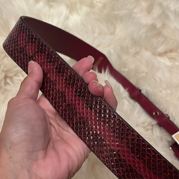 Michael Kors Burgundy Snakeskin handbag strap or use it as a belt. Genuine snake - Picture 1 of 6